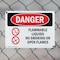 Signmission Flammable Liquids No Smoking Or Open Flames Danger Sign, Plastic, 10in W x 7in L, 2PK OS-2PACK-DS-P-710-L-1244 - alternate 8